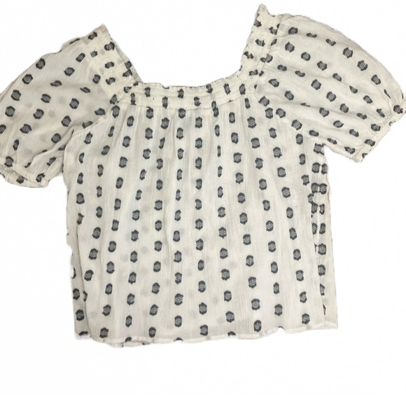 Faith & Zoe Black/White Peplum Top NWT Sz M - Picture 3 of 5